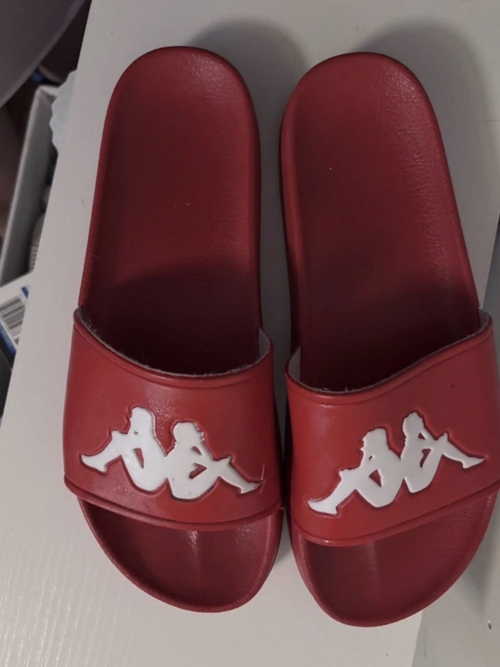 Kappa Red Slide Sandals with White Logo - Women's Casual Slides